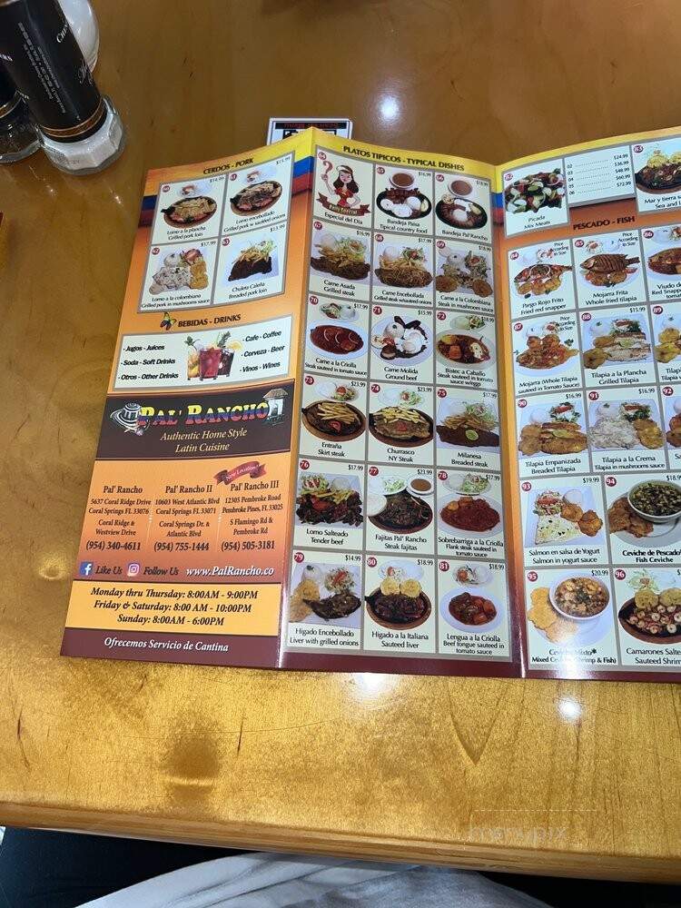 Pal Rancho - Coral Springs, FL menu_pic