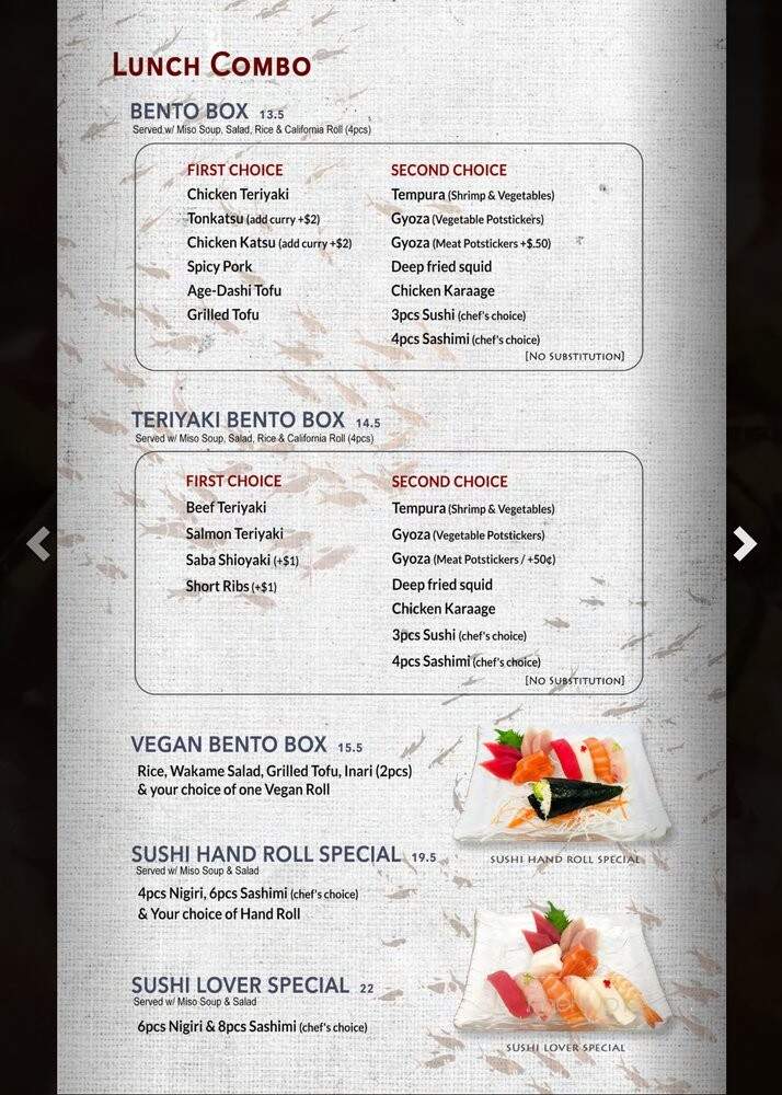 Kobe Japanese Cuisine & Bar - Foster City, CA menu_pic