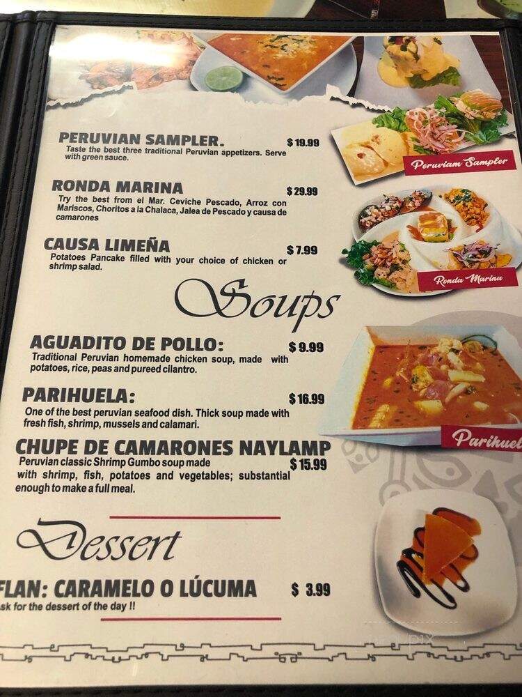 Naylamp Peruvian Restaurant - Oklahoma City, OK menu_pic