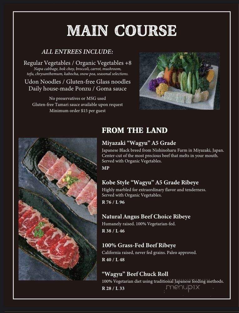 Mizu 212 - Los Angeles, CA menu_pic