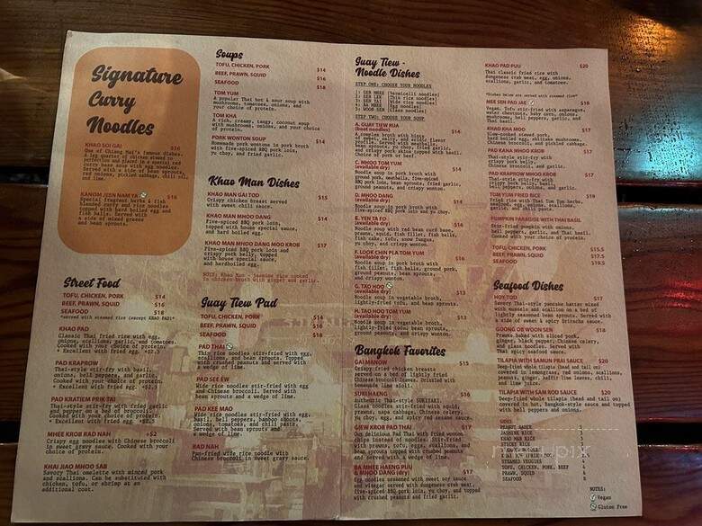 Mee-Sen Thai Eatery - Portland, OR menu_pic