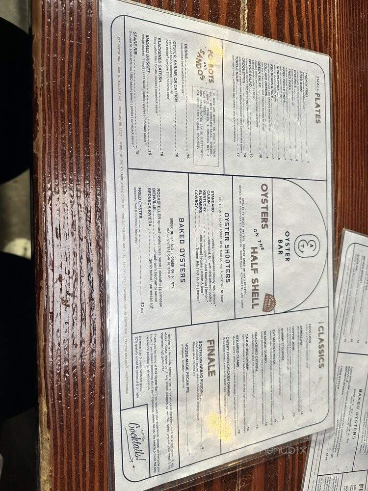 EaT: An Oyster Bar - Portland, OR menu_pic