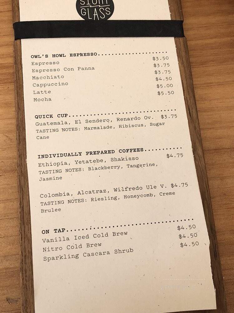 Sightglass Coffee - San Francisco, CA menu_pic