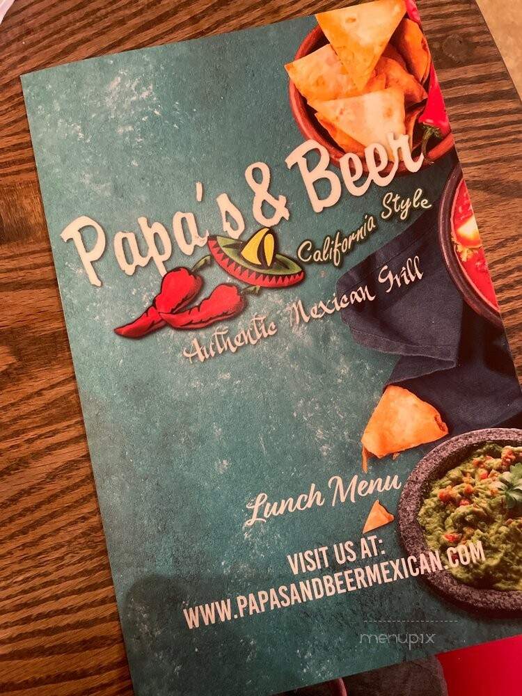 Papas and Beer - Asheville, NC menu_pic