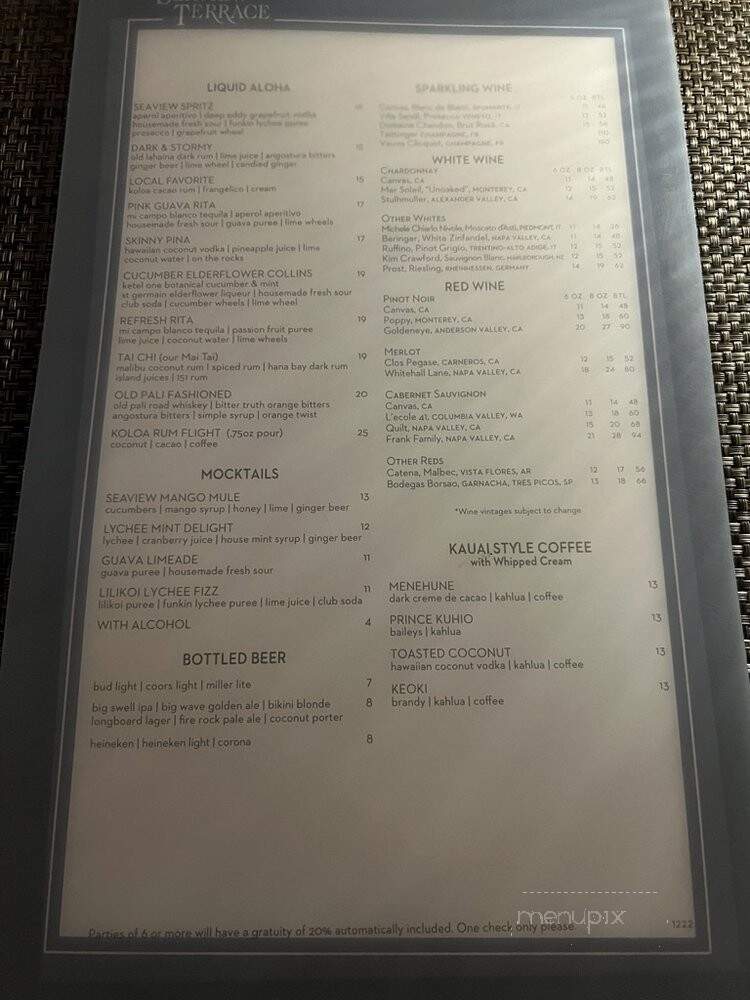 'Ilima Terrace - Koloa, HI menu_pic