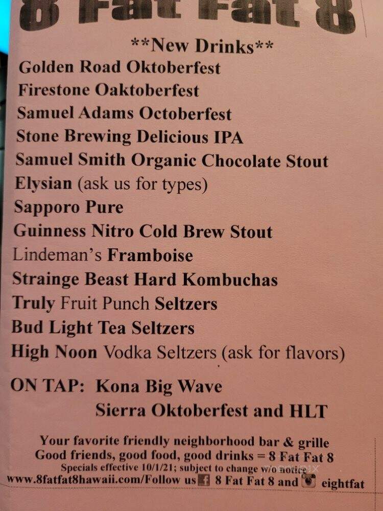 8 Fat Fat 8 - Honolulu, HI menu_pic