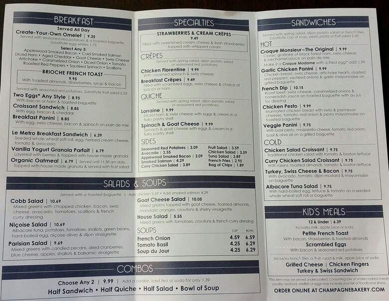 Champagne French Bakery - Westlake Village, CA menu_pic