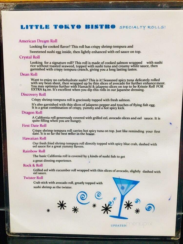 Little Tokyo Bistro - Pittsburgh, PA menu_pic
