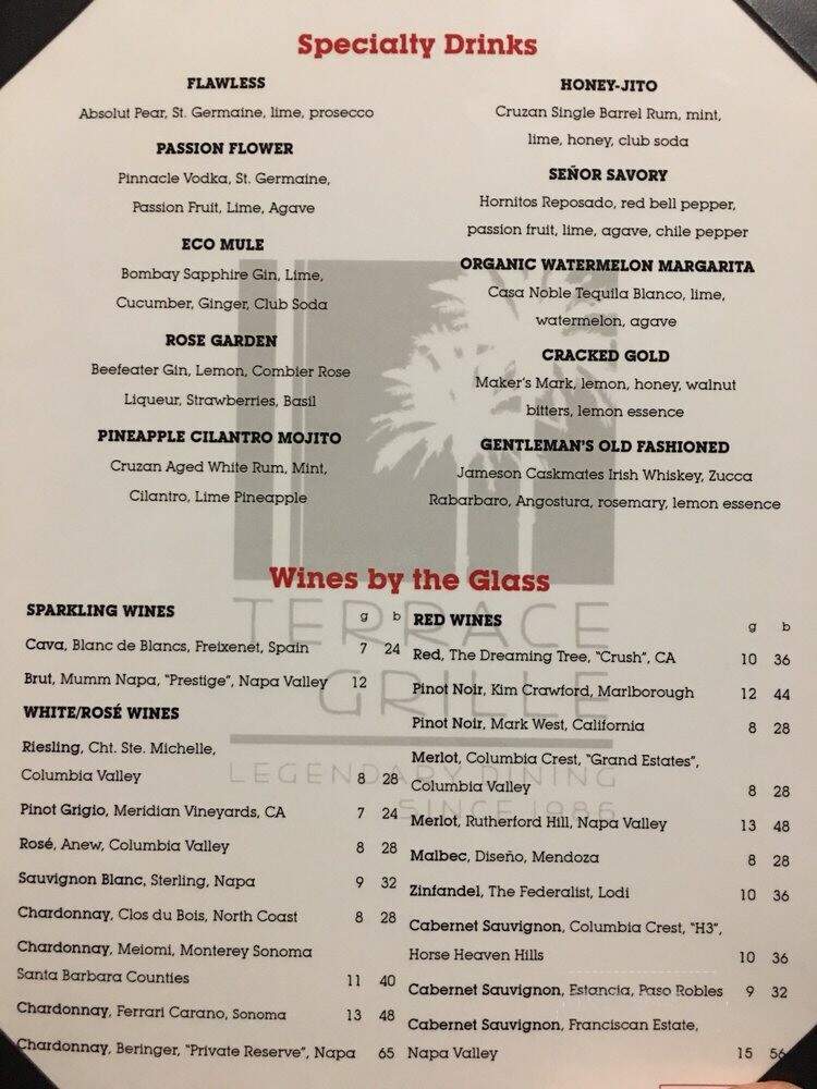 Cafe Terrace - Long Beach, CA menu_pic