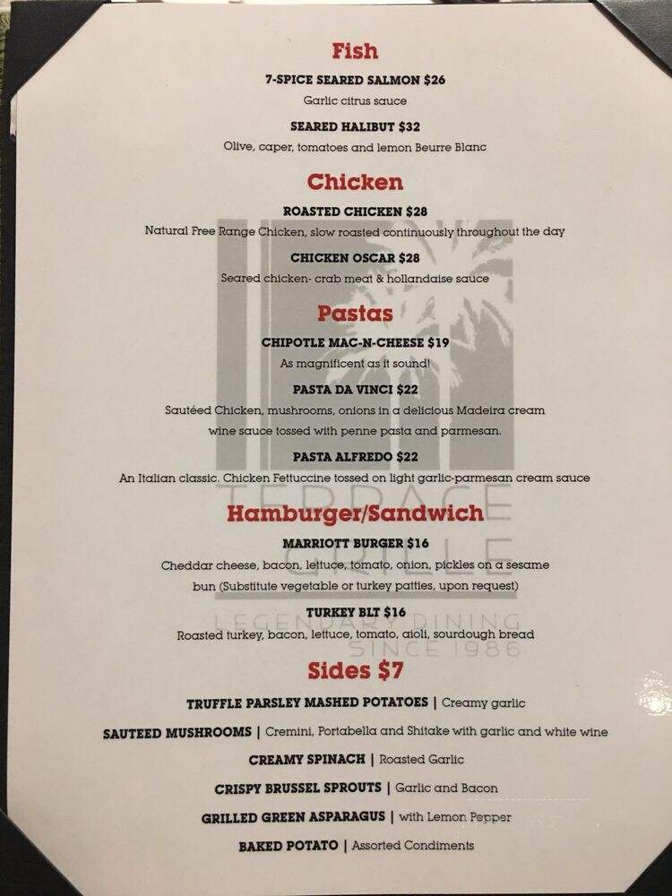Cafe Terrace - Long Beach, CA menu_pic