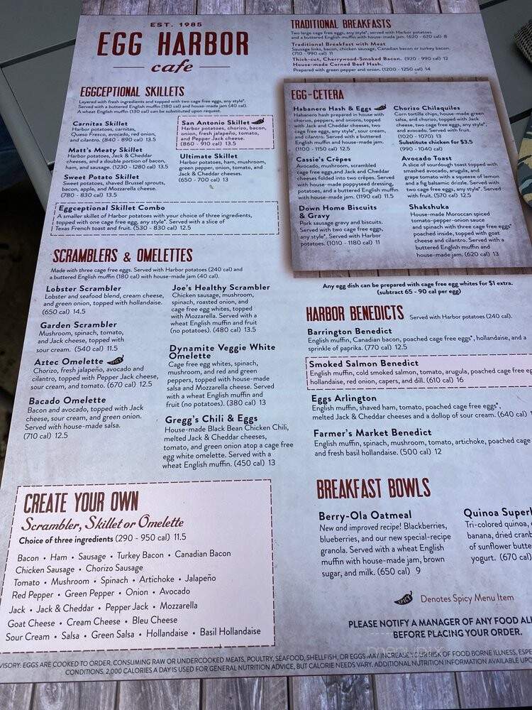 Egg Harbor Cafe - Downers Grove, IL menu_pic