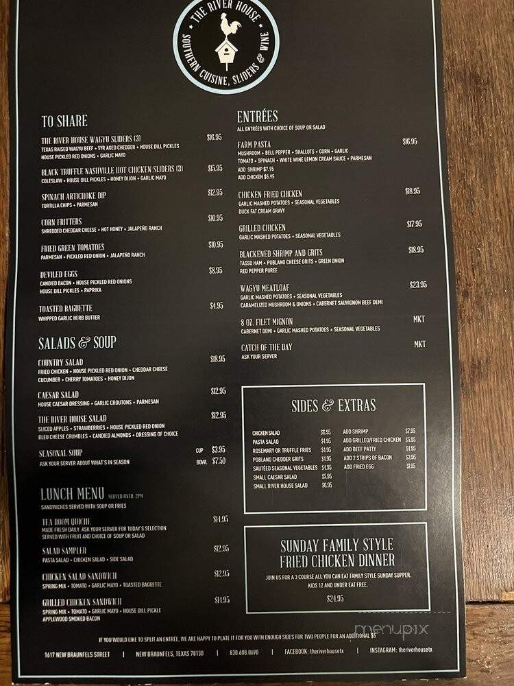 Annemarie's River View Restaurant - New Braunfels, TX menu_pic