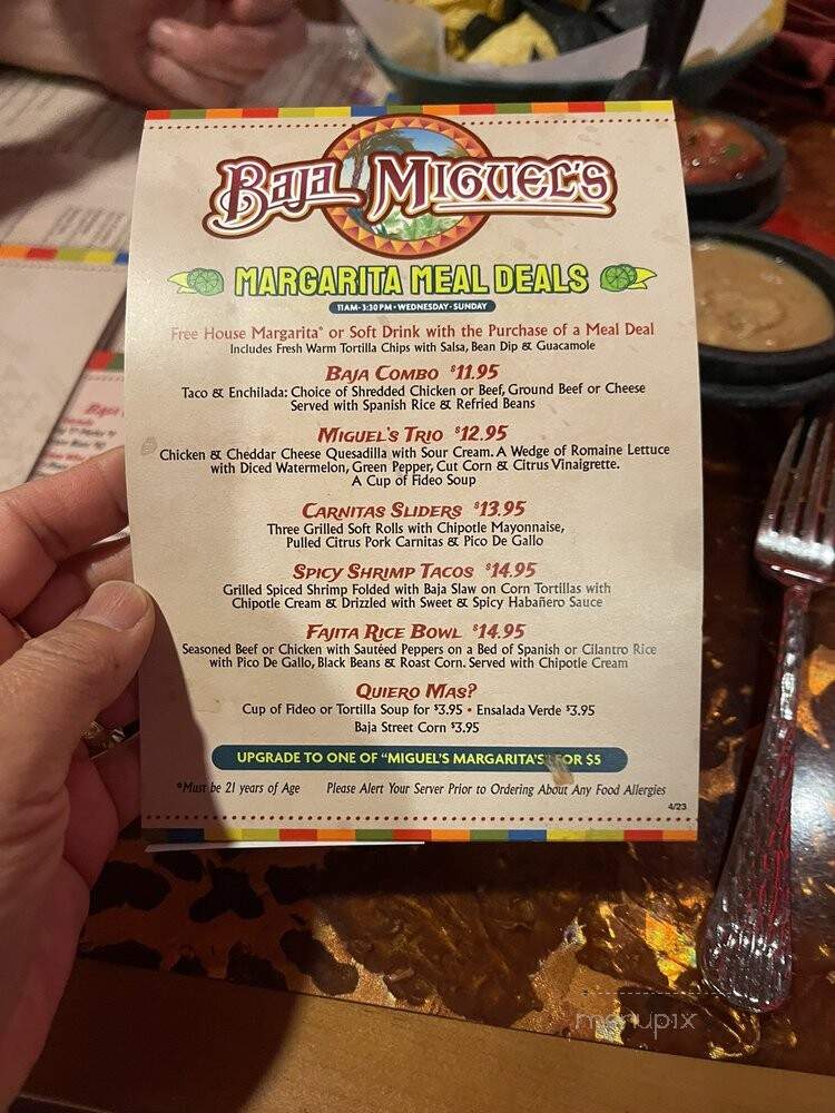 Baja Miguel's - Las Vegas, NV menu_pic