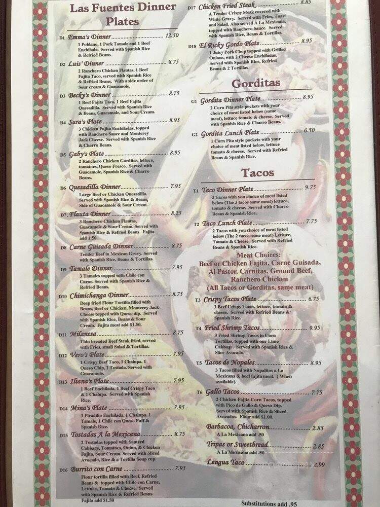 El Sueno Mexican Cafe - Bay City, TX menu_pic