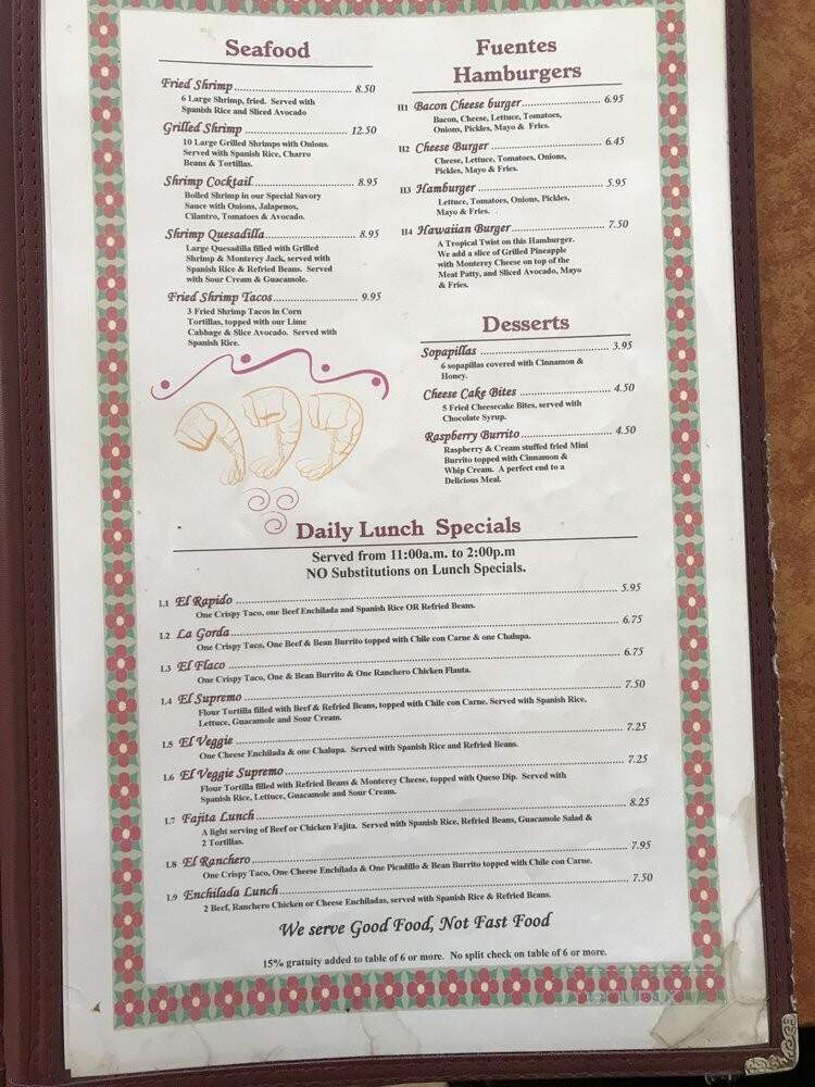 El Sueno Mexican Cafe - Bay City, TX menu_pic