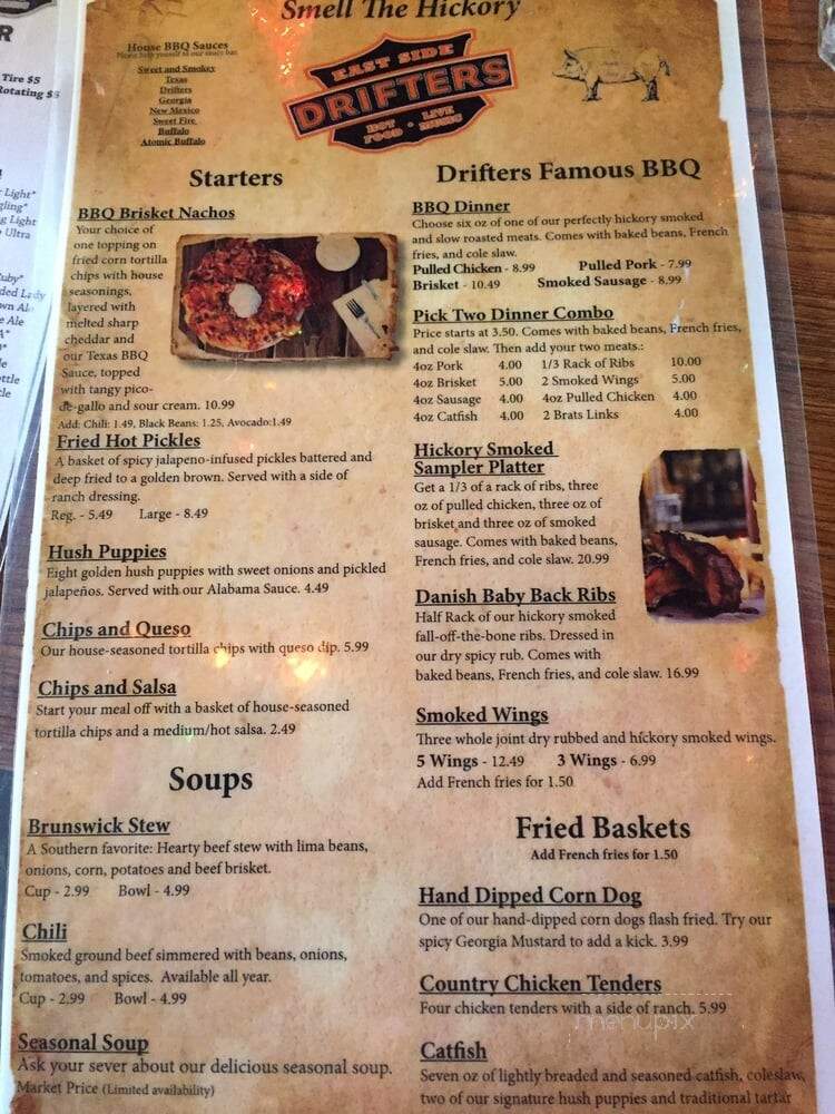 Drifters - Nashville, TN menu_pic