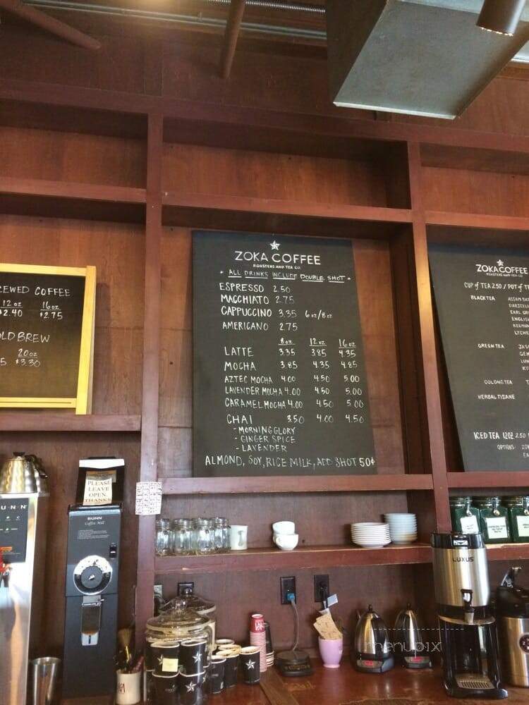 Zoka Coffee Roaster and Tea Co. - Seattle, WA menu_pic