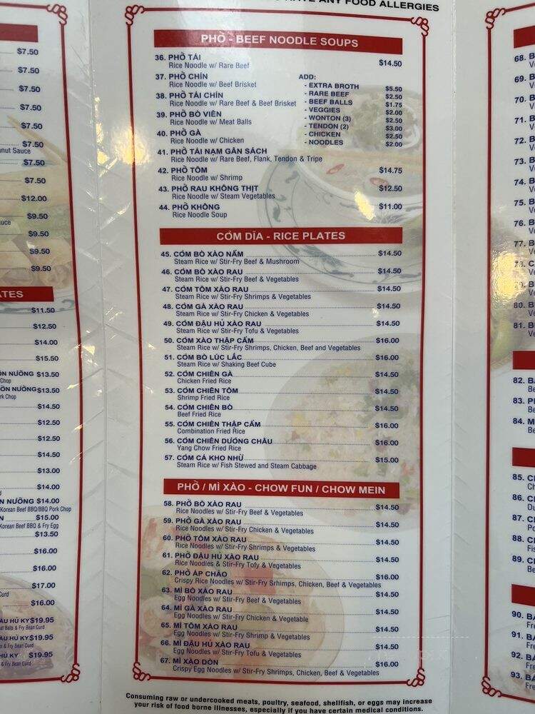 Com Tam Thanh - San Jose, CA menu_pic