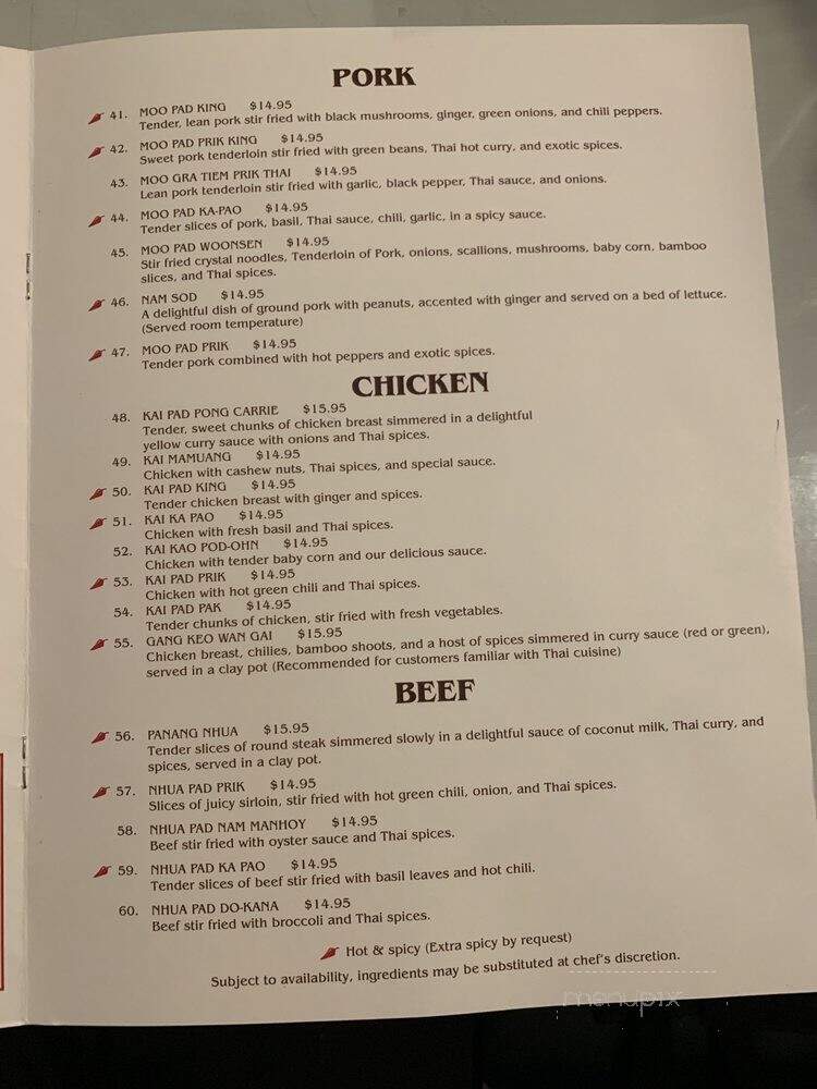 Bangkok - Danbury, CT menu_pic
