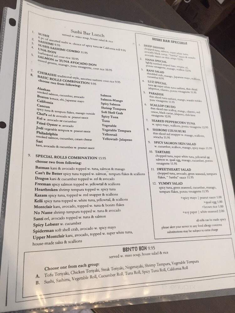 Sushi Hana - Montclair, NJ menu_pic