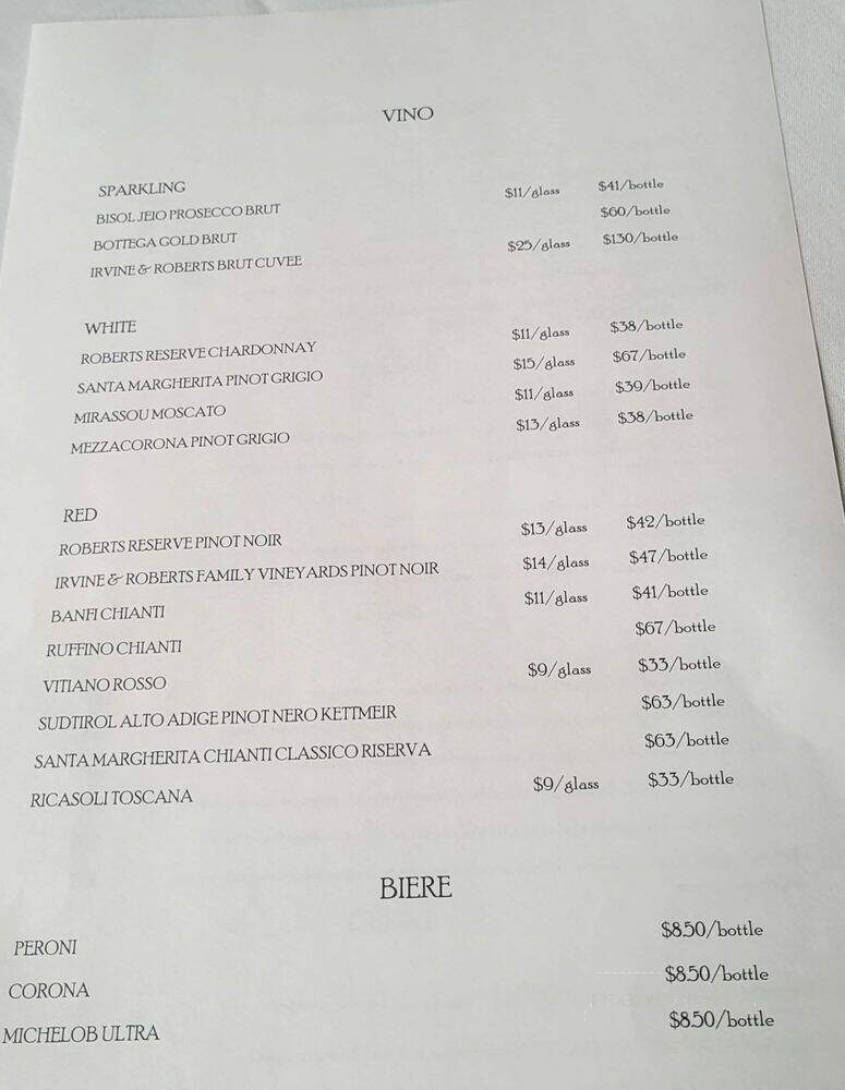 Bella Trattoria - Riverside, CA menu_pic