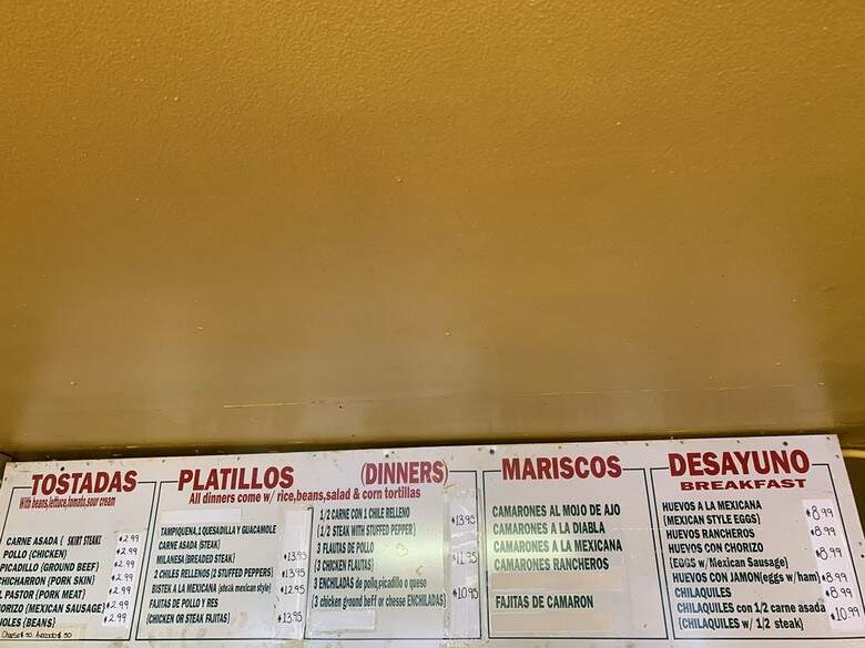El Potosi - Chicago, IL menu_pic