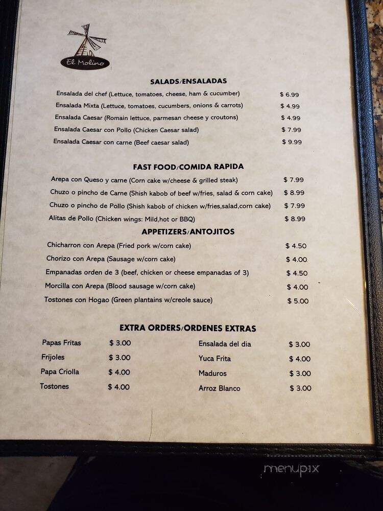 El Molino - Miami, FL menu_pic