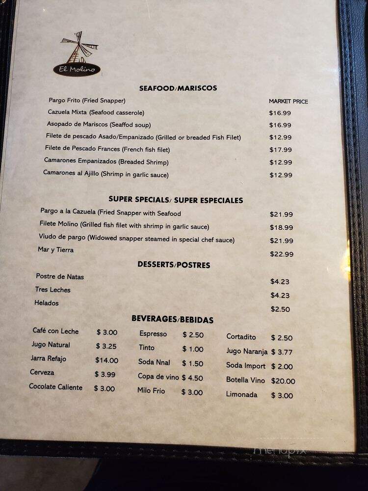 El Molino - Miami, FL menu_pic