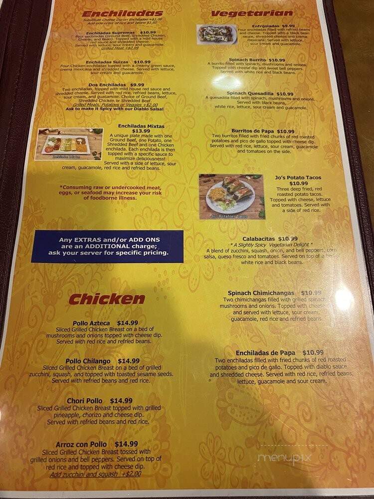 Alejandro's Mexican Grill - Roanoke, VA menu_pic