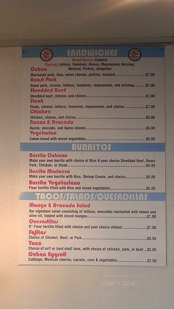 El Burrito Cubano - Minneapolis, MN menu_pic