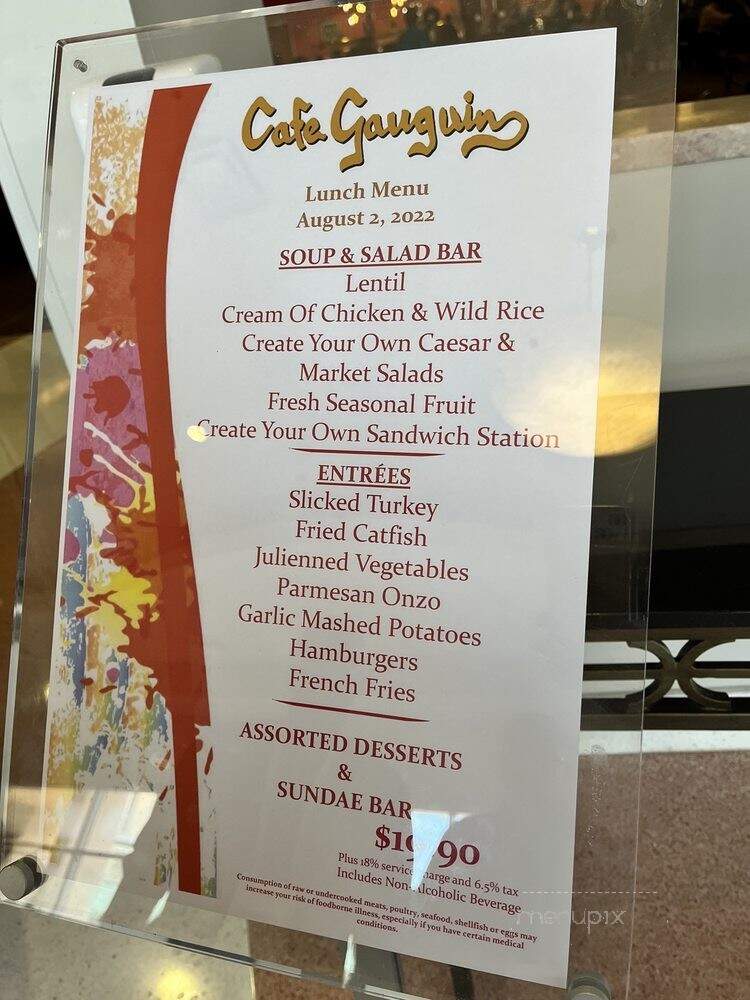 Cafe Gauguin - Orlando, FL menu_pic
