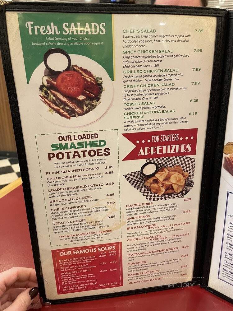 Mayberry Ice Cream Restaurant - Winston Salem, NC menu_pic