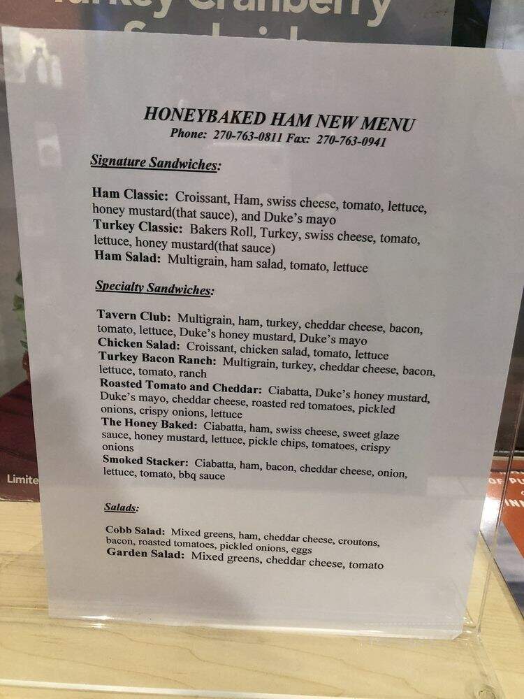 Sara Lee - Elizabethtown, KY menu_pic