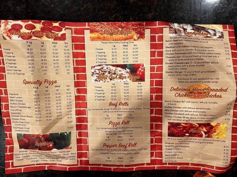 Joe's Station House Pizzeria - Pontiac, IL menu_pic