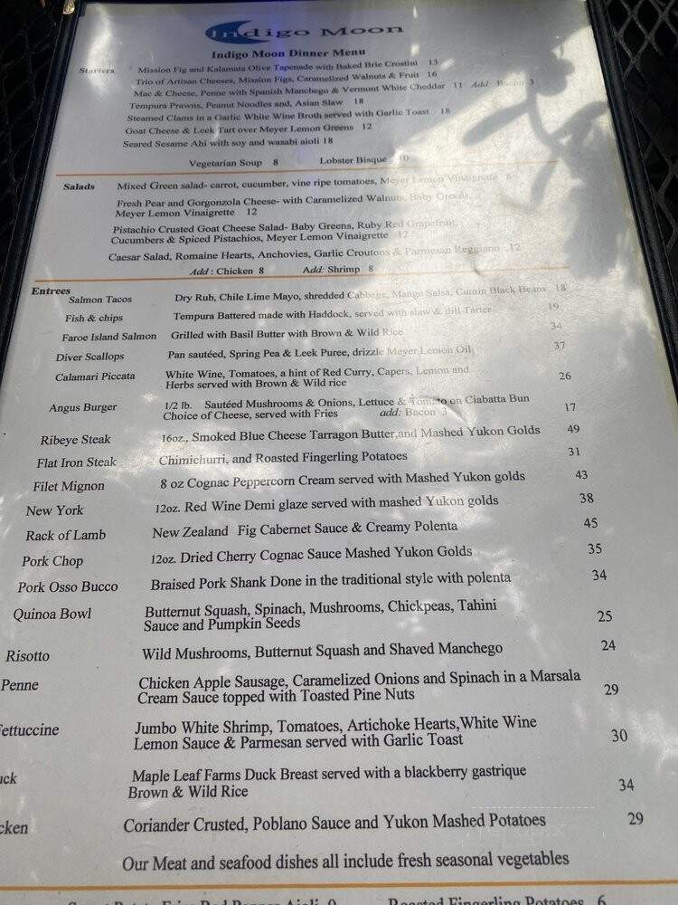 Indigo Moon Cafe Wine and Cheese Shop - Cambria, CA menu_pic