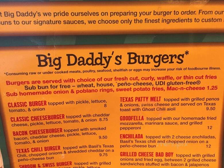 Big Daddy's Tacos & BBQ - Austin, TX menu_pic