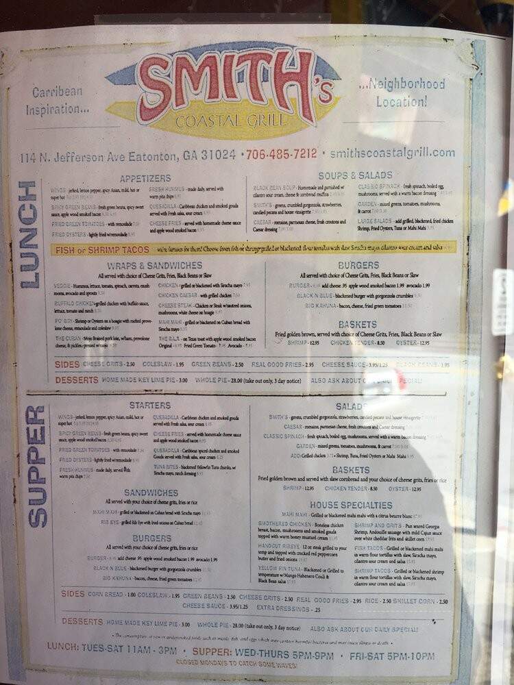 Hannah's - Eatonton, GA menu_pic