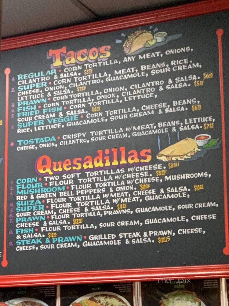 El Tesoro Taqueria & Grill - San Francisco, CA menu_pic