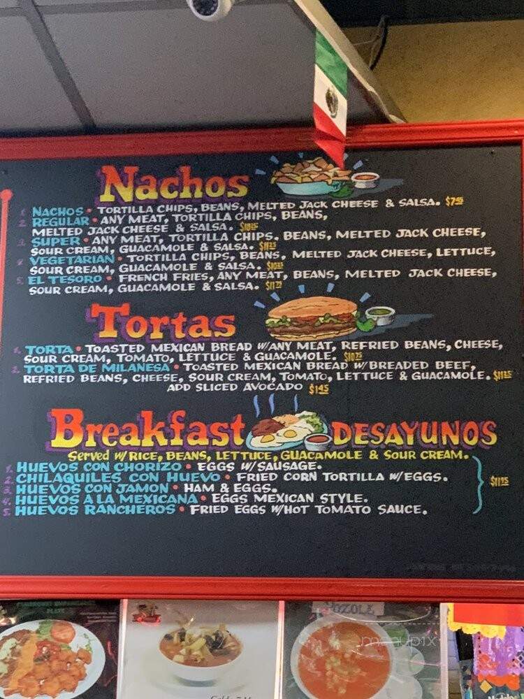 El Tesoro Taqueria & Grill - San Francisco, CA menu_pic