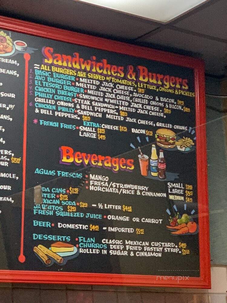 El Tesoro Taqueria & Grill - San Francisco, CA menu_pic