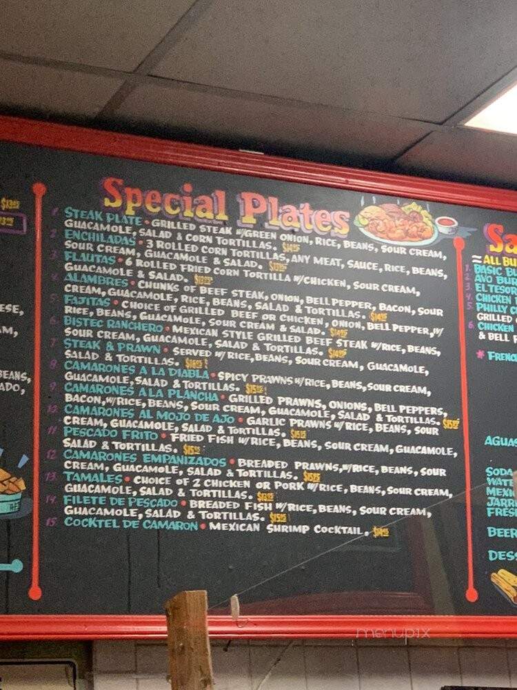 El Tesoro Taqueria & Grill - San Francisco, CA menu_pic
