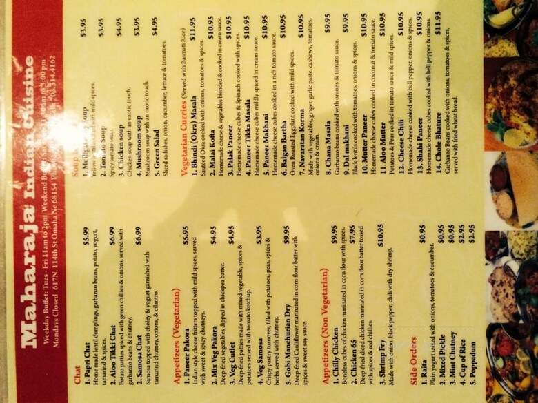 Maharaja Indian Cuisine - Tucker, GA menu_pic