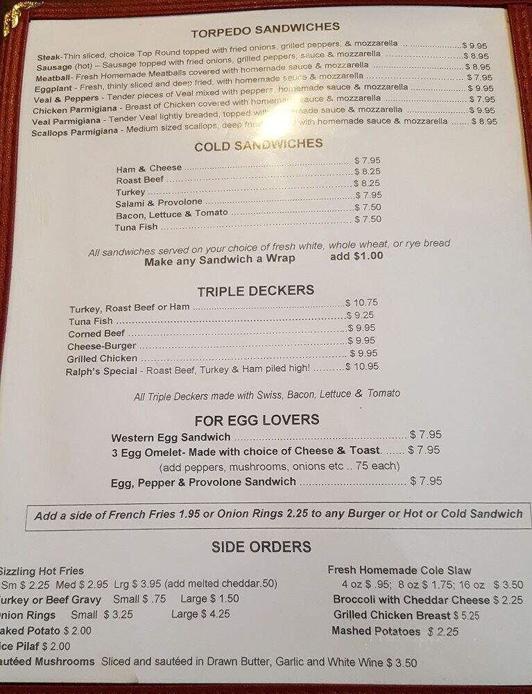 Ralph's Tavern - Albany, NY menu_pic