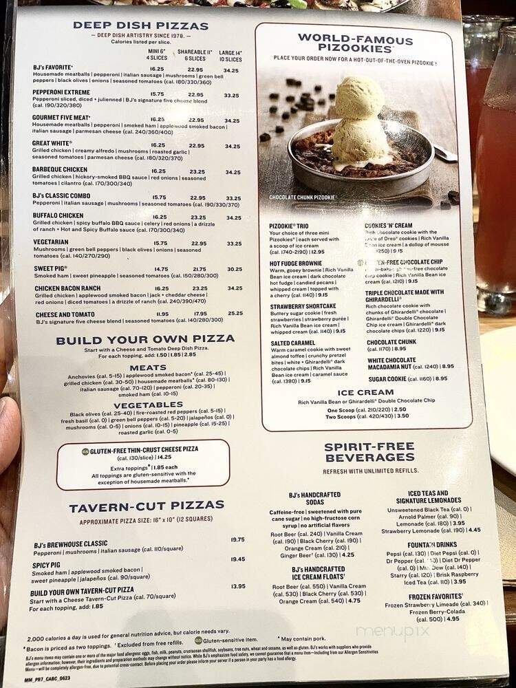 BJs - Carlsbad, CA menu_pic