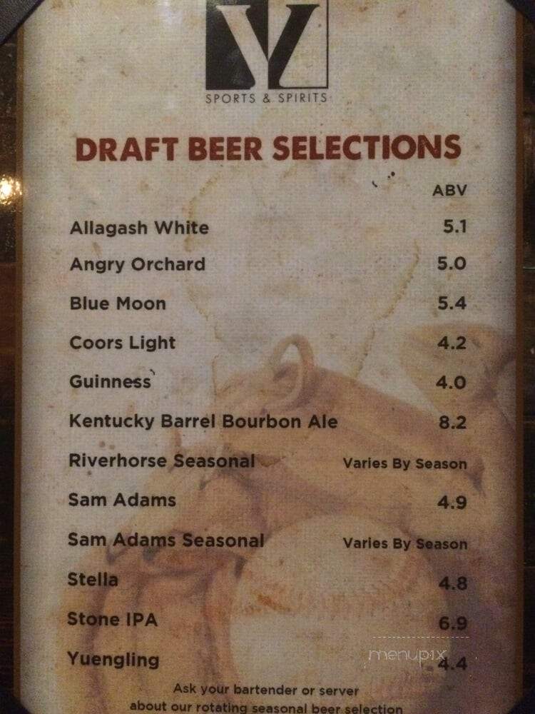 Vanderbilts Sports & Spirits - Florham Park, NJ menu_pic