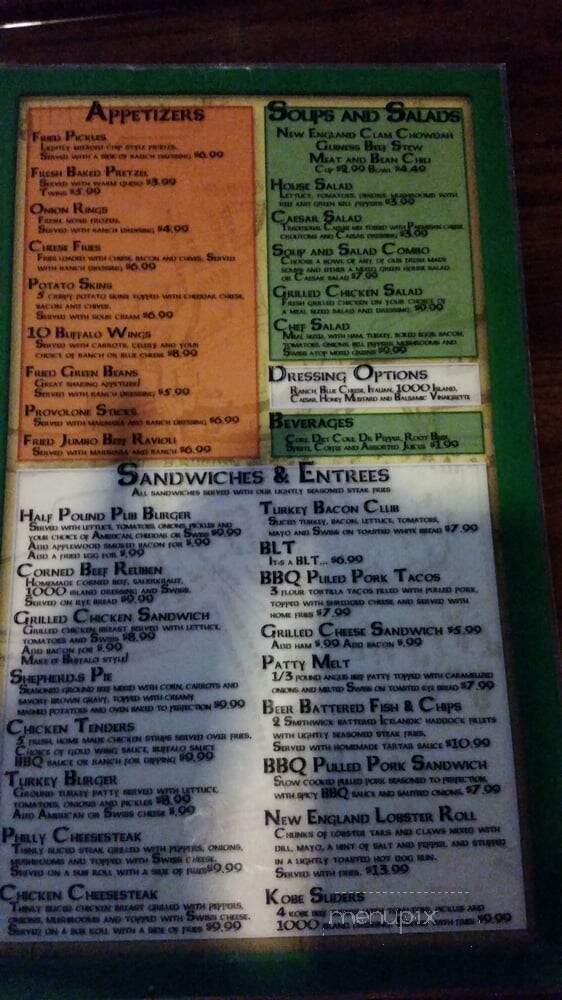 McSwiggan's Irish Pub - The Colony, TX menu_pic