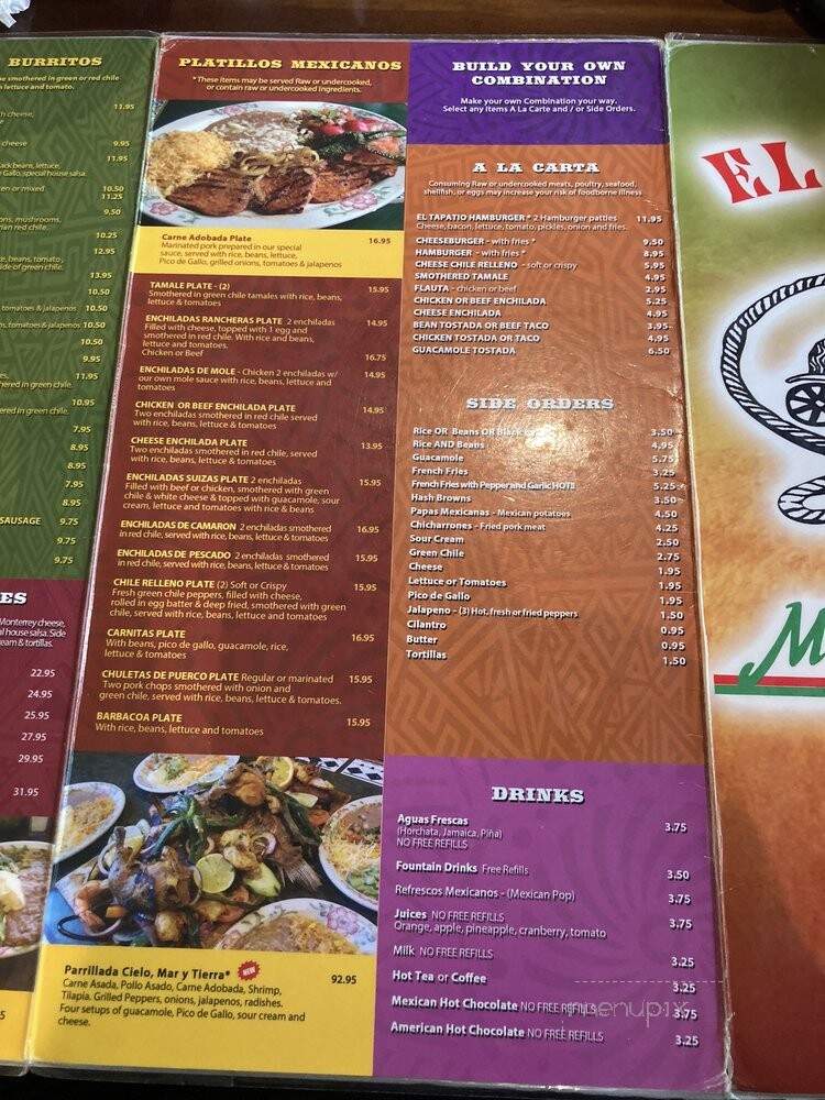 El Tapatio - Denver, CO menu_pic