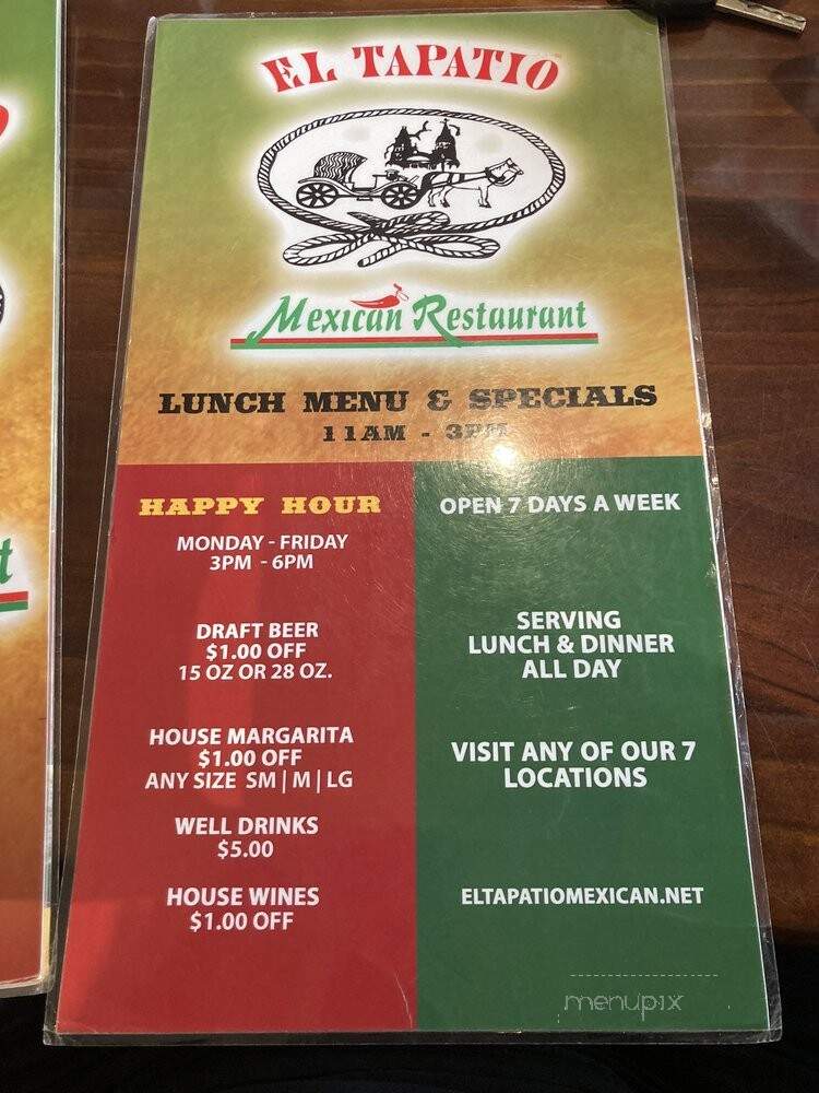 El Tapatio - Denver, CO menu_pic