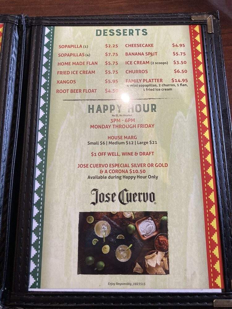 El Tapatio - Denver, CO menu_pic