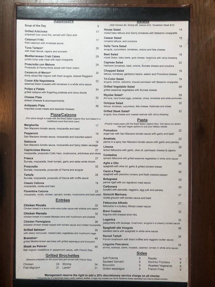 Della Terra - Los Angeles, CA menu_pic